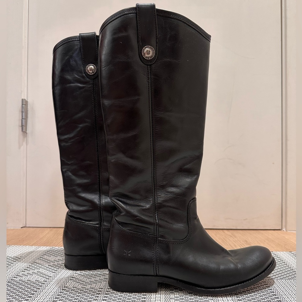 Women’s Frye black riding style boot “Melissa Button”. Size 7.5.